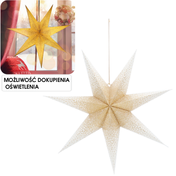 Papierová dekoratívna hviezda 60 cm biela - zlatá balenie=12ks *2174