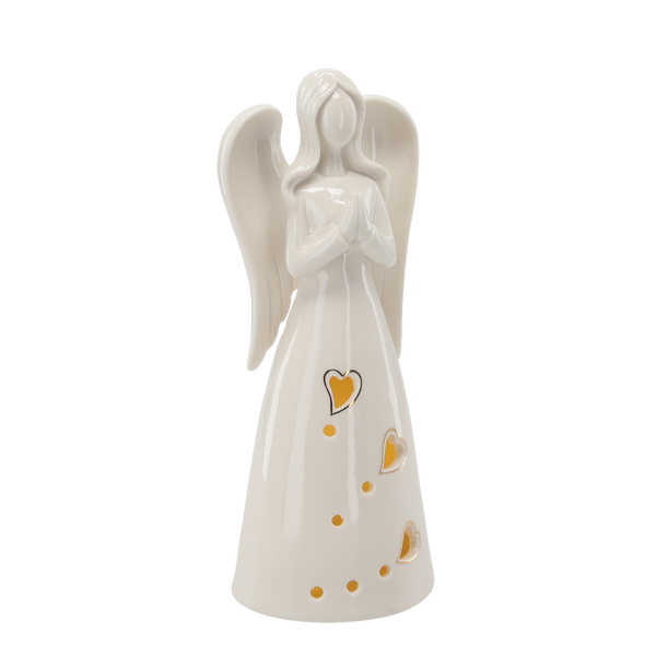 FIGURKA BOŻONAR. - ANIOŁEK CERAMICZNY 7,7 X 7,1 X 20,4 CM LED opak=4szt *1278