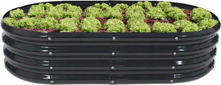 Vegetable-flower bed 180 X 90 X 30 CM oval anthracite