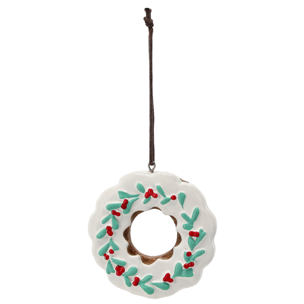 CHRISTMAS PENDANT - GINGERBREAD SNOWFLAKE / WREATH 8-10 CM