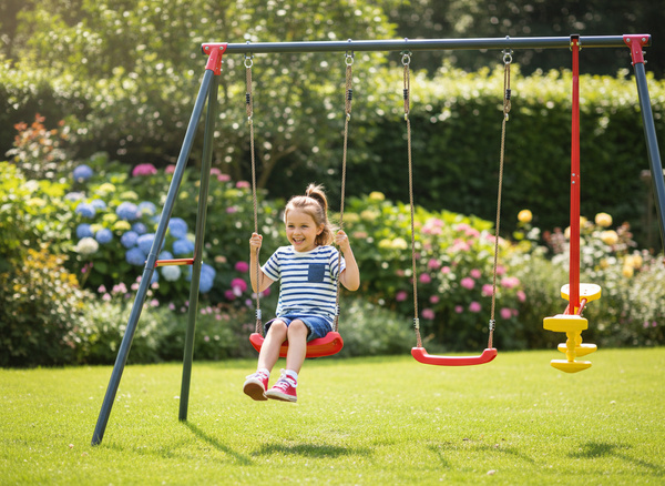 HUŚTAWKA OGRODOWA (METALOWY STELAŻ + 2 HUŚTAWKI + BUJAK) 290 x 180 x 200 CM