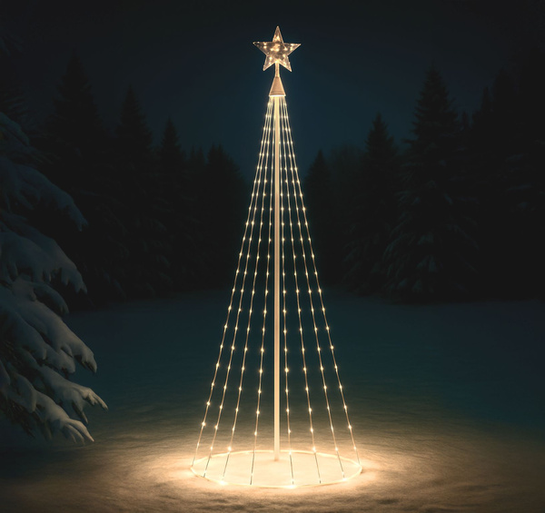 LED CONE CHRISTMAS TREE WITH STAR 3M 458L WARM WHITE IP44