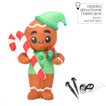 INFLATABLE GINGERBREAD LED 180 CM