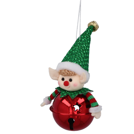 OZDOBA CHOINKOWA - DZWONECZEK ELF MIX WZORÓW 5 x 12 CM opak=8szt *8525