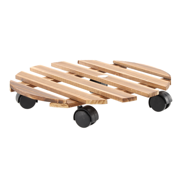 Drevený okrúhly podstavec pod kvetináč na kolieskach FI 30 CM *4557