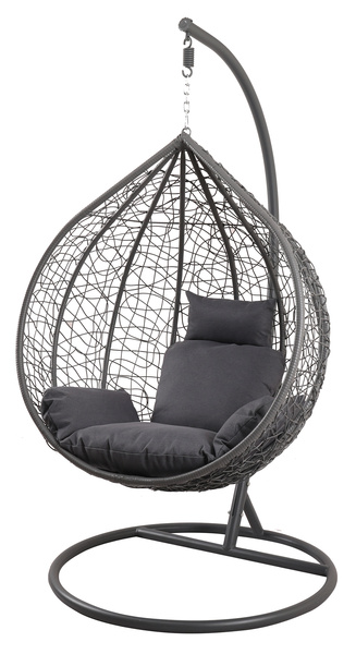 HANGED CHAIR SIZE L DARK GREY, CUSHION - DARK GREY, FRAME - DARK GREY *9726