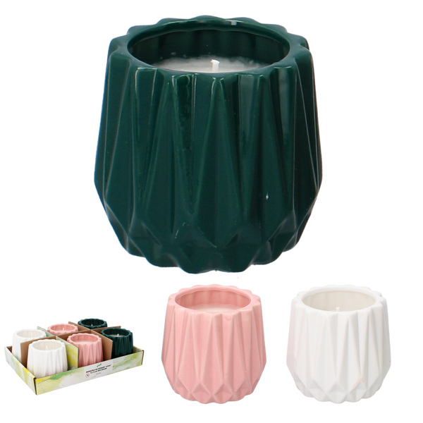 Candelă decorativă citronella "VIVIA" 9 X 6 CM MIX CULOARE disp=6buc *7386