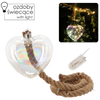 DECORAȚIE DIN sticlă 17 x 5.5 x 17 CM LED - INIMĂ PE SÂRMĂ DE JUTĂ ambalaj=4buc *2751