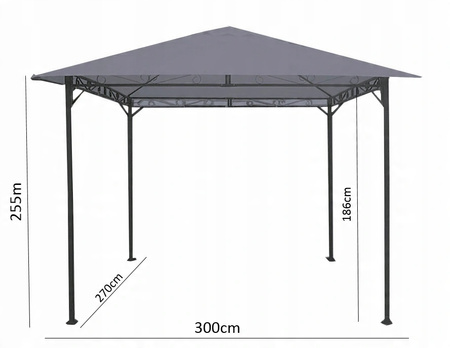 ŠEDÝ ZÁHRADNÍ PAVILON 3 X 3M 3 x 3 x H2.55m *5736