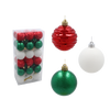 SET OF 36 BAUBLES 6 CM RED/GREEN/WHITE