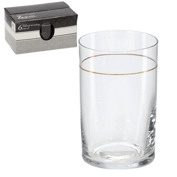 Set de 6 pahare decorate cu bandă aurie/6buc*1478