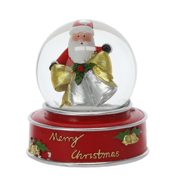 CHRISTMAS SNOW GLOBE - SANTA/STAR/REINDEER