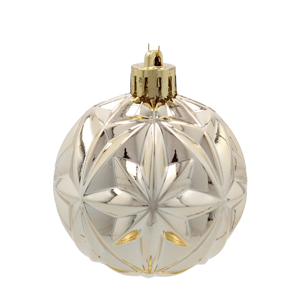 SET OF 9 ORNAMENTS 6 CM CHAMPAGNE/GRAY/WHITE
