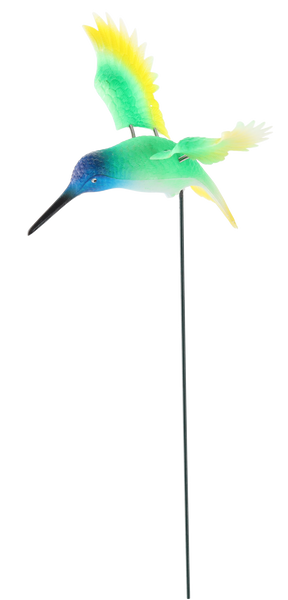 ORNAMENT PE BIBERON PENTRU OALĂ / GRĂDINĂ - COLIBRI 14 CM / 50 CM *5306