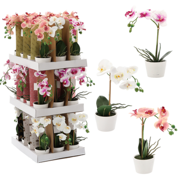 FLORĂ ARTIFICIALĂ - ORCHIDEE MIX 3 CULORI 30 CM pachet=12 buc palet=36 buc *4825