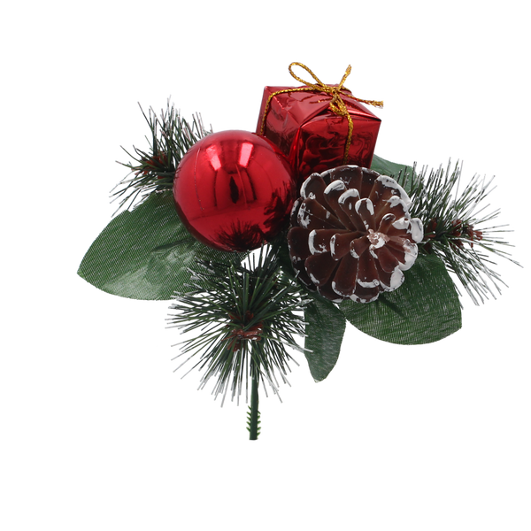 CHRISTMAS DECORATIVE BRANCH 18 CM RED