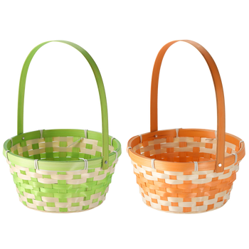 EASTER BASKET WITH MOVABLE HANDLE 21,5 x 11 CM MIX 2 COLORS