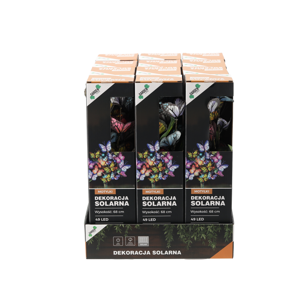 LAMPĂ SOLARĂ H 68 CM FLUTURI 49 LED CĂLDURĂ ALBĂ disp=12buc *4675