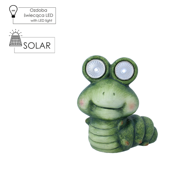 FIGURKA OGRODOWA - GĄSIENICA ZE ŚWIECĄCYMI OCZAMI 15 x 10 x 17,5 CM LED opak=4szt *7799
