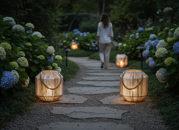 LAMPION H-20 CM Z WKŁADEM SZKLANYM - SZACHOWNICA