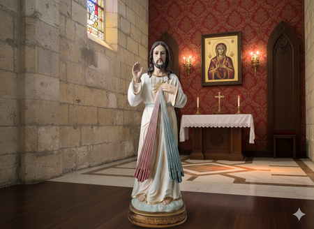 FIGURE MERCIFUL JESUS 99 CM GLASS EYES