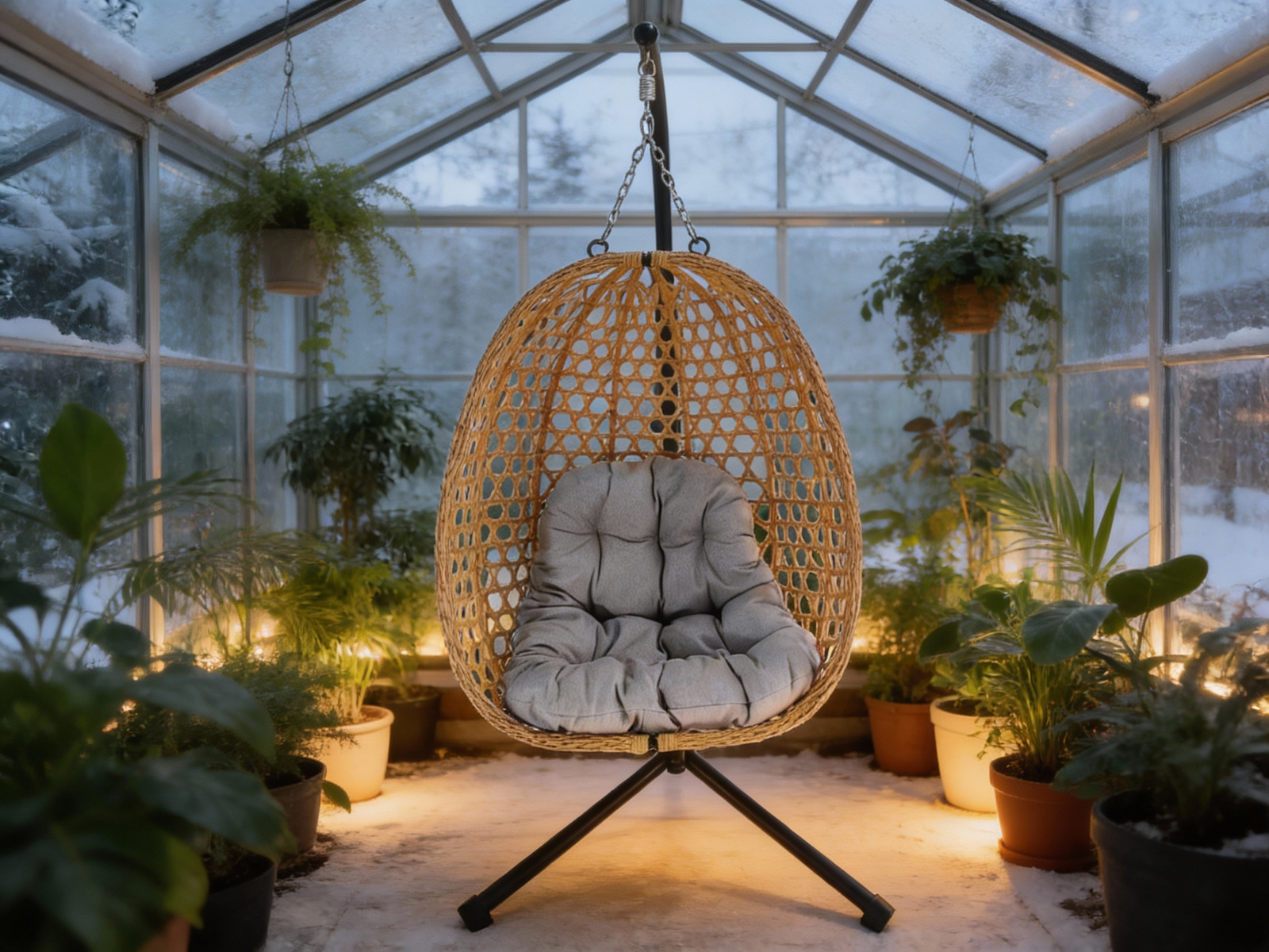 FOTEL WISZĄCY SKŁADANY FARON - NATURALNY, SZARA PODUSZKA, CZARNA RAMA pol_pl_FOTEL-WISZACY-SKLADANY-FARON-NATURALNY-SZARA-PODUSZKA-CZARNA-RAMA-9143_4