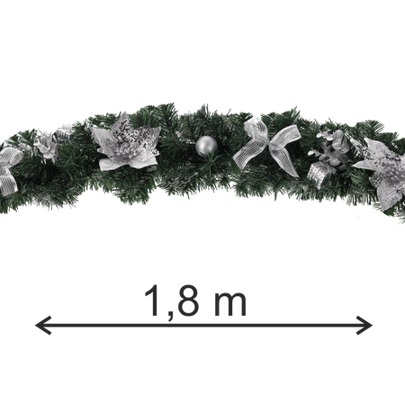 CHRISTMAS DECORATION - GARLAND 1,8 M SILVER