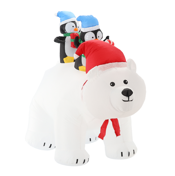 DMUCHANY NIEDŹWIEDŹ POLARNY Z PINGWINKAMI LED 200 CM *0431
