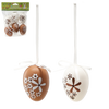 SET OF 6 EASTER EGGS 6 CM WITH HANGING LOOP COLOR MIX