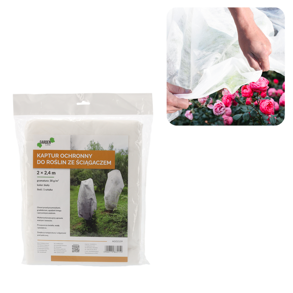protective plant hoods 2 X 2.4 M with drawstring 30g white