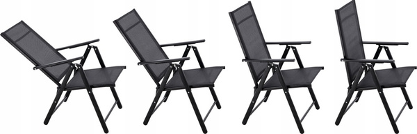 KRZESŁO OGRODOWE SKŁADANE STALOWE 66 x 53 x 107 CM CZARNE *3484