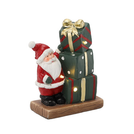 FIGURĂ CRĂCIUNUL - MOȘ CRĂCIUN CU CADOURI 15,6 X 8 X 19,8 CM LED pachet=2buc *1421