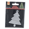 SET OF 3 CHRISTMAS TREE DECORATIONS - CHRISTMAS TREE SILVER 6 x 8 CM