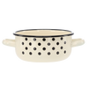 RONDEL EMALIOWANY Z DWOMA USZAMI 1,5 L 16 CM BIAŁY KROPKI *3301