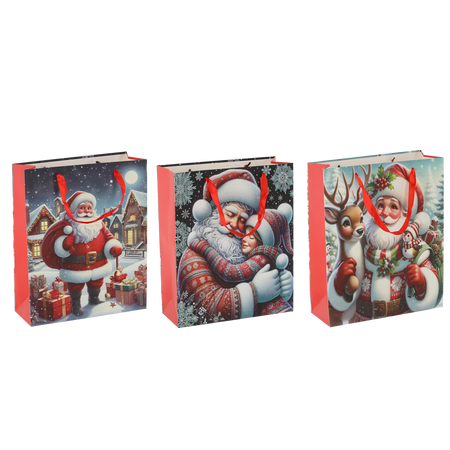 CHRISTMAS GIFT BAG "CHRISTMAS SANTA CLAUS" 42 x 48 x 16 CM MIX DESIGNS