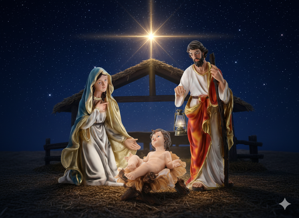 FAMILIA SFÂNTĂ - SET DE 3 FIGURI de 80 CM polyresin