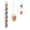 SET OF 6 EASTER EGGS 6 CM WITH FLOWERS MIX DESIGNS TUBE