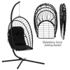 FOTEL WISZĄCY SKŁADANY ERIS CZARNY, PODUSZKA - CZARNA, RAMA - CZARNA