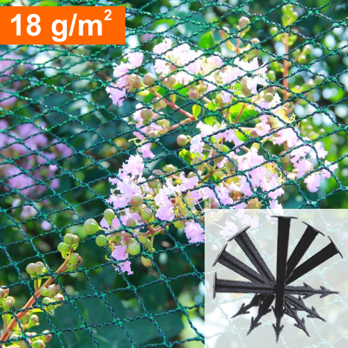 SIATKA OCHRONNA PRZECIW PTAKOM 6x10m (18g/m2) + 6 PLASTIK. SZPILEK *2453