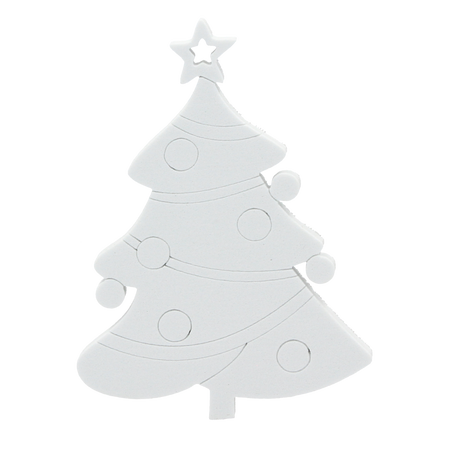 SET OF 6 CHRISTMAS DECORATIONS DIY + 6 PAINTS AND BRUSH ASSORTED 6 DESIGNS
