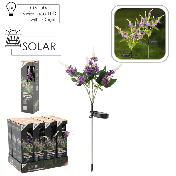 SOLÁRNA LAMPA H 68 CM OSTRŕŽKA 30 LED TEPLÁ BIELA disp=12ks *4682