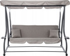 HUŚTAWKA OGRODOWA 210 x 120 x 170 cm SZARY MELANŻ Z FUNKCJĄ LEŻANKI *3095