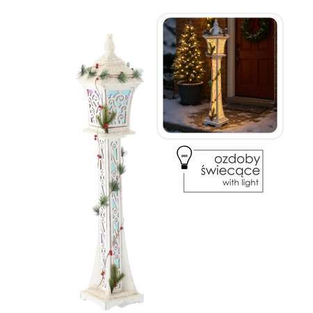 CHRISTMAS WHITE LED LANTERN 18 x 18 x 100 CM