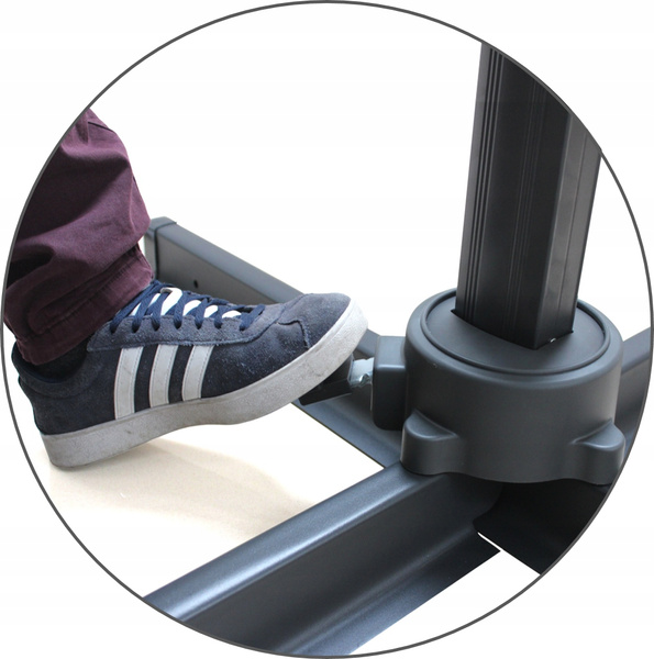 PARASOL OGRODOWY "ROMA" 3 x 4 M SZARY Z POKROWCEM