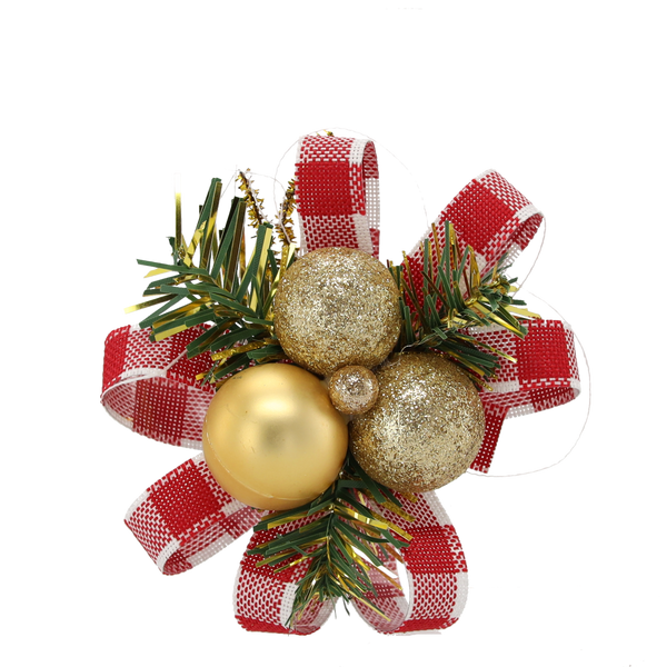 SET 3 DECORAȚIUNI DE CRĂCIUN - BOLURI CU CONURI 10 CM MIX 2 MODELE *6004