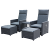 GARDEN FURNITURE SET - ANTHRACITE (2 RECLINING ARMCHAIRS, TABLE, 2 FOOTRESTS)