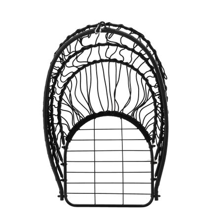 ERIS BLACK HANGING FOLDABLE CHAIR, PILLOW - BLACK, FRAME - BLACK