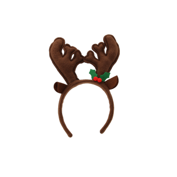 HEADBAND - BROWN REINDEER HORNS 16 X 19 CM pack=12pcs