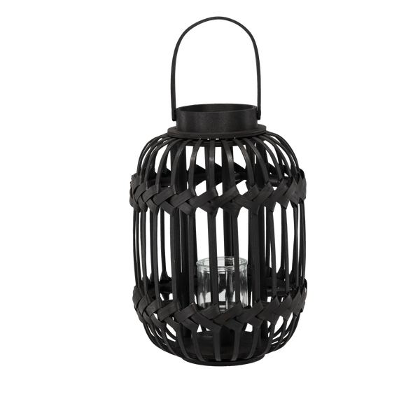 LAMPION CZARNY H 38/51 CM Z WKŁADEM SZKLANYM *3230