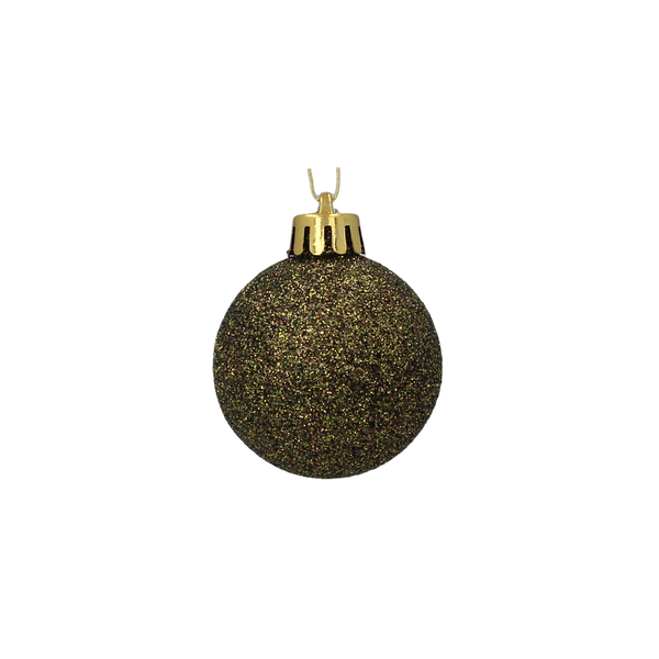 SET OF 47 BAUBLES 4-6 CM OLIVE/COPPER/GRAPHITE MIX DESIGNS